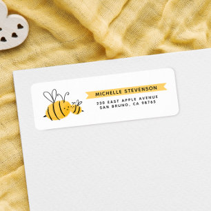 Süße handgezeichnete Bienen & gelbes Banner Rückse