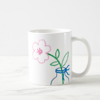 Süße handgezeichnete Blume in Vasen-Kaffeetasse Kaffeetasse