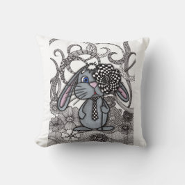 Süße handgezeichnete Bunny-Rabbit-Zen-Doodle-Wurfk Kissen