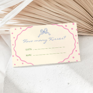 Süße handgezeichnete farbenfrohe Wie viele Küsse Begleitkarte