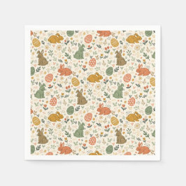 Süße handgezeichnete Frühlingshasen Servietten