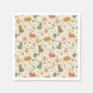 Süße handgezeichnete Frühlingshasen Servietten