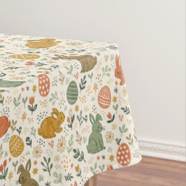 Süße handgezeichnete Frühlingshasen Tischdecke