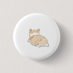 Süße handgezeichnete Illustration des Corgi-Popos Button
