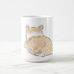 Süße handgezeichnete Illustration des Corgi-Popos Kaffeetasse