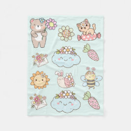 Süße handgezeichnete Illustrationen Kinderzimmer D Fleecedecke