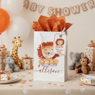 Süße handgezeichnete Löwen-personalisierte Kinder  Kleine Geschenktüte