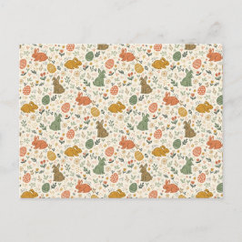 Süße handgezeichnete Osterhasen-Postkarte Feiertagspostkarte