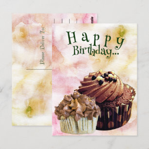 Süße Happy Birthday Cupcakes  Postkarte