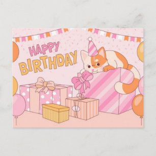 Süße Happy Birthday Grußkarte Postkarte