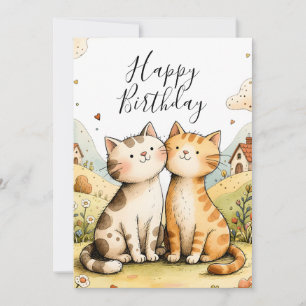 Süße Happy Birthday Katzenkarte Feiertagskarte