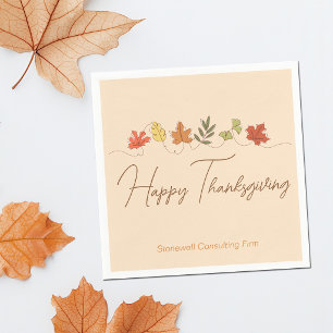 Süße Happy Thanksgiving Blätter personalisierte Pa Serviette