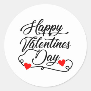 Süße Happy Valentinstag Wortkunst Runder Aufkleber