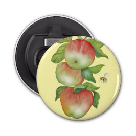 Süße Harmonie: Aquarelläpfel und eine Biene Flaschenöffner