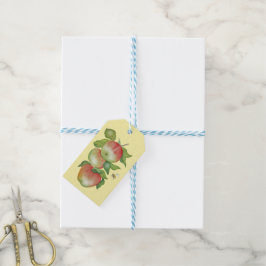 Süße Harmonie: Aquarelläpfel und eine Biene Geschenkanhänger