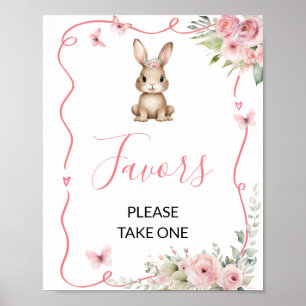 Süße Häschen-Baby-Party-Geschenke für Mädchen Poster