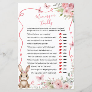 Süße Häschen-Baby-Party Mädchen Mommy oder Daddy S