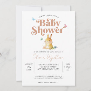 Süße Häschen-Baby-Shower Neutral Einladung
