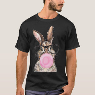 Süße Häschen-Blasenkaugummi-Ostertag-Mädchen-Kinde T-Shirt