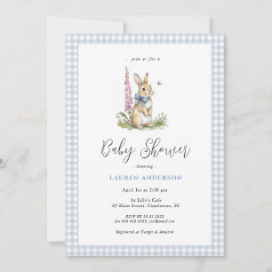 Süße Häschen Blaue Baby Boy Shower  Einladung