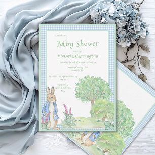 Süße Häschen Gingham Whimsical Vintage Babyparty Einladung