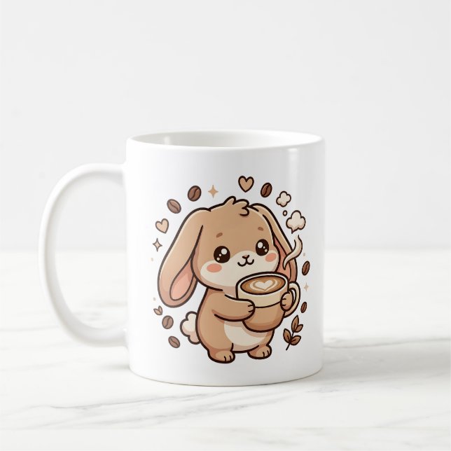 Süße Häschen-Kaffeetasse Latte Herz Kaffeetasse (Links)