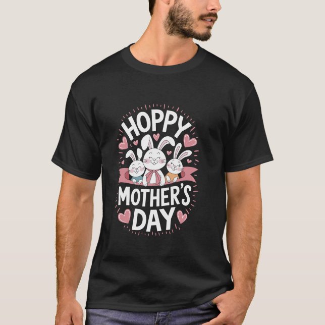 Süße Häschen-Mama Frohen Muttertag T-Shirt (Vorderseite)