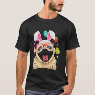 Süße Häschen-Mops-Hundefratze Ostereier Ostertag T-Shirt