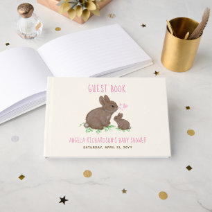 Süße Häschen Rosa Babyparty Gästebuch