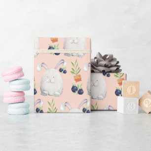 Süße Häschen-Wasserfarben-Kunstmuster Geschenkpapier