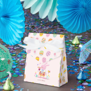 Süße Hase- und Eier-Muster Rosa Kindergeburtstag Geschenkschachtel