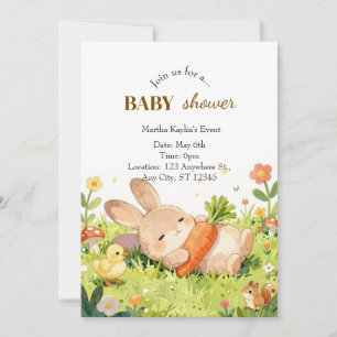 Süße Hasen-Baby-Party-Einladung Einladung