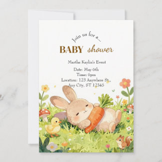 Süße Hasen-Baby-Party-Einladung Einladung