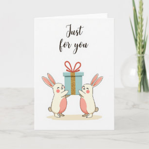 Süße Hasen-Geschenk-Geburtstagskarte Karte