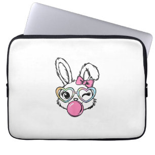 Süße Hasen Gesicht Kaugummi Brille Rosa Coquette S Laptopschutzhülle