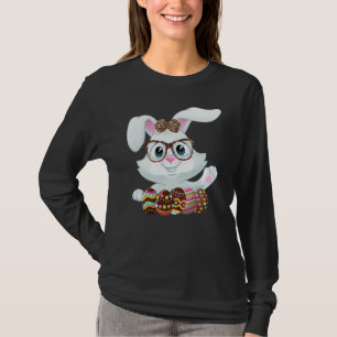 Süße Hasen Gesicht Leopardendruck Brille OSTERN T-Shirt