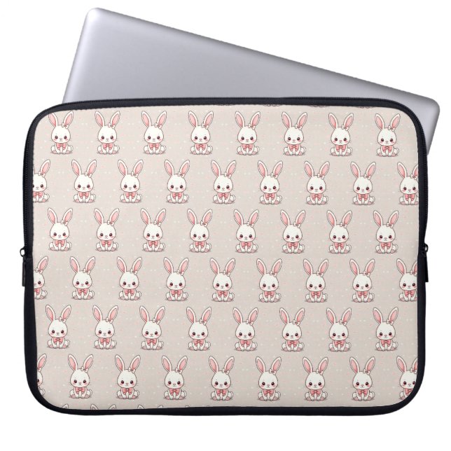 Süße Hasen-Laptoptasche Laptopschutzhülle (Vorderseite)