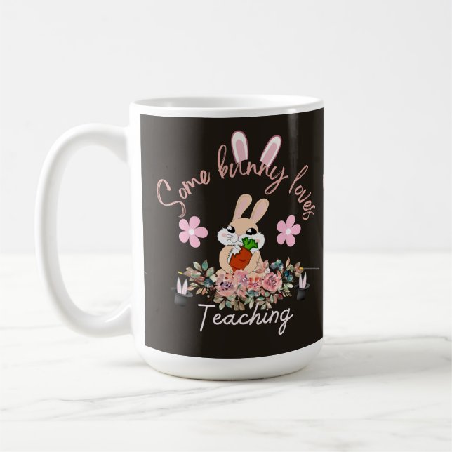Süße Hasen lieben Lehrtasse Kaffeetasse (Links)