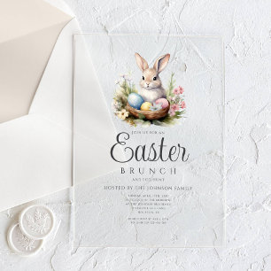 Süße Hasen-Ostereiersuche und Osterbrunch Acryleinladungen