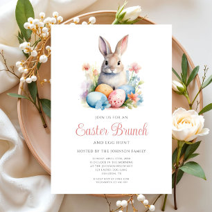 Süße Hasen-Ostereiersuche und Osterbrunch Einladung