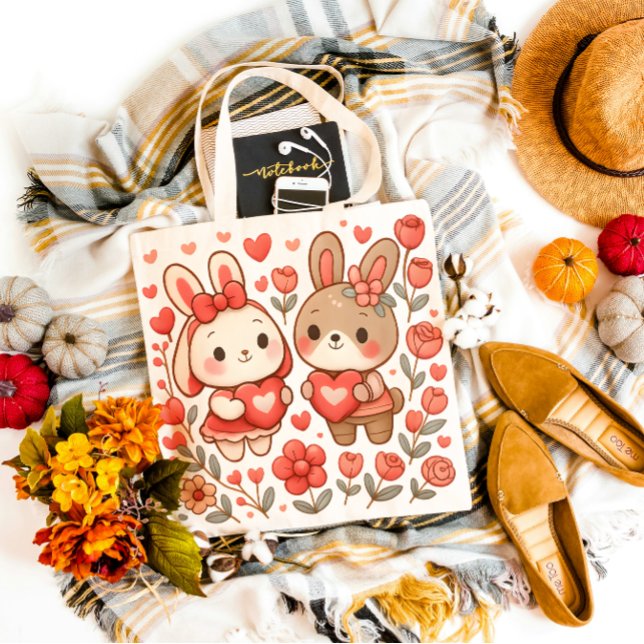 Süße Hasen-Paar-Liebe-Tasche (Von Creator hochgeladen)