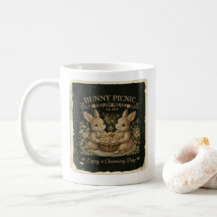 Süße Hasen-Picknick-Kunst Kaffeetasse