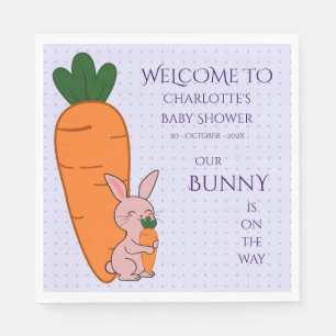 Süße Hasen- und Karotten-Baby-Party Serviette