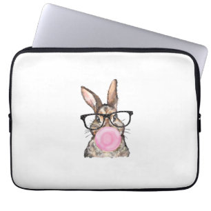 Süße Hasenbrille Bubble-Gum Ostertag Mädchen Kinde Laptopschutzhülle
