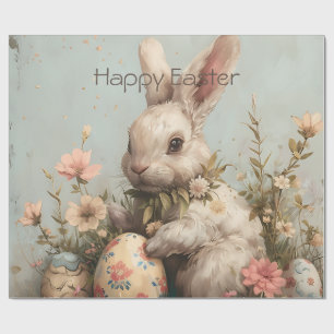 Süße Haseneier Blumen Ostern Geschenkpapier