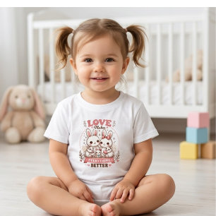 Süße Hasenfamilie - Liebe Macht Alles Besser Baby T-shirt
