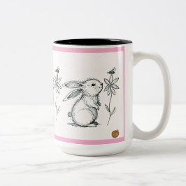 Süße Hasenkaninchen-Tasse Zweifarbige Tasse