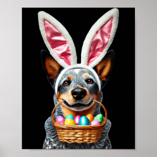 Süße Hasenohren Australian Cattle Dog Ostereier Poster