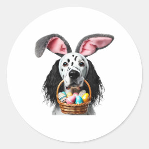 Süße Hasenohren English Setter Hund Ostereier-Such Runder Aufkleber