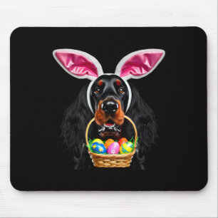 Süße Hasenohren Gordon Setter Hund Ostereiersuche Mousepad